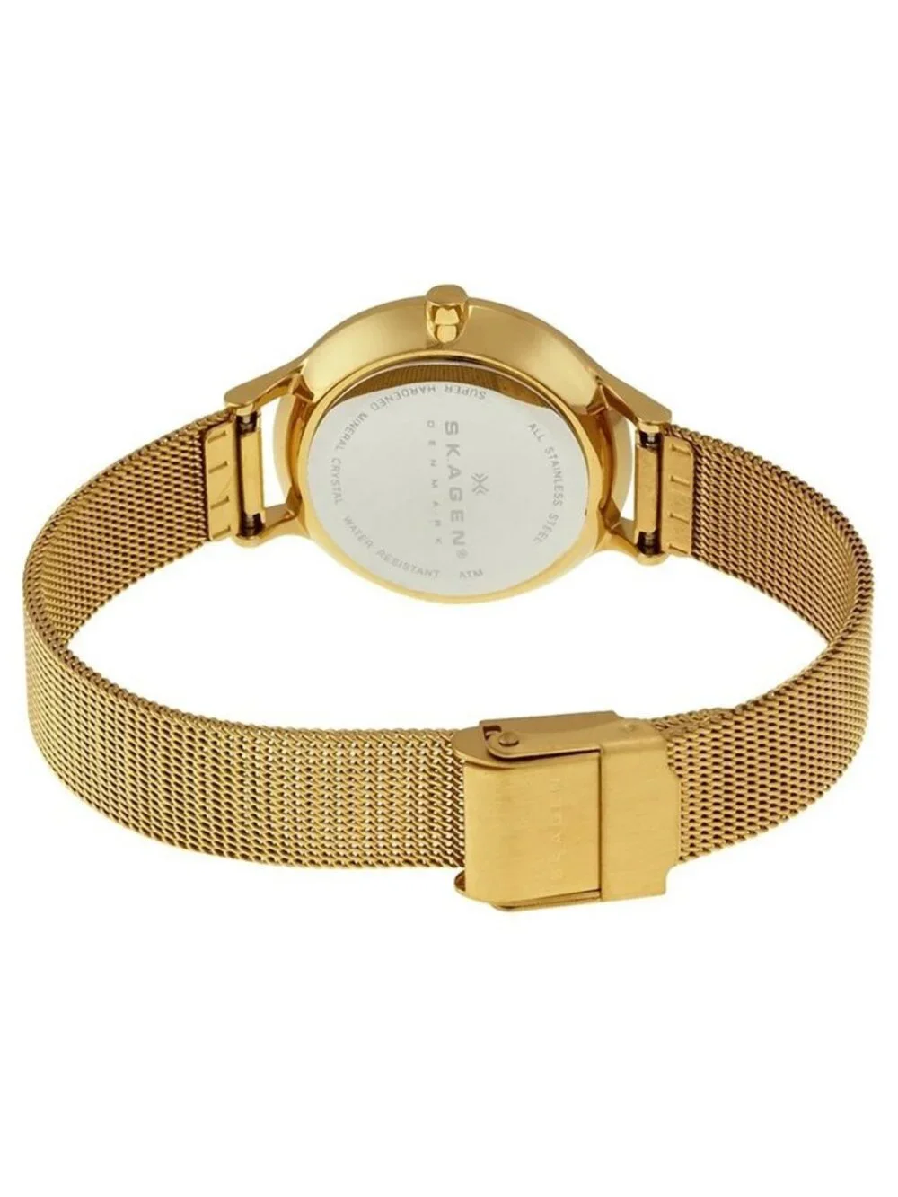 NWT Skagen Anite Silver Dial Gold-tone Mesh Ladies Watch
